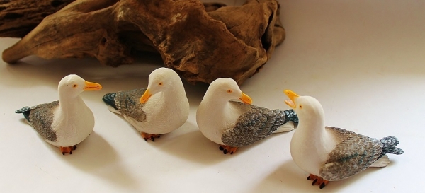 Möwen Quartett je ca. 10 x 6 x 4 cm